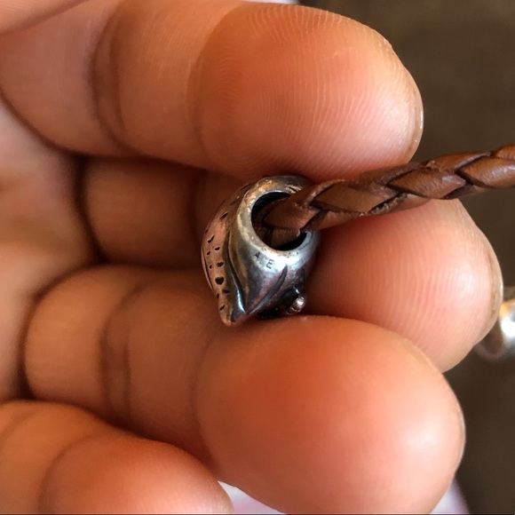 Pandora Leather Bracelet & Necklace Set with 7 Charms - Picture 11 of 12